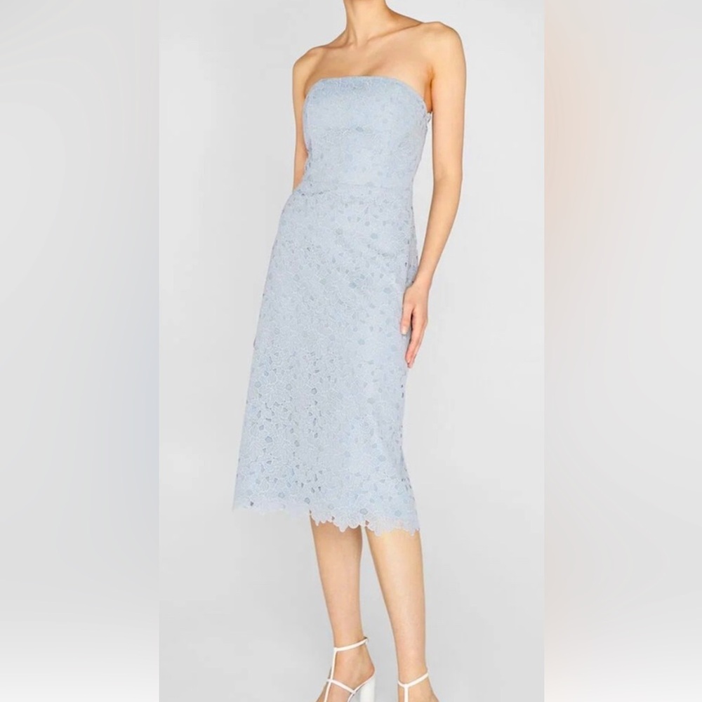 Club Monaco Elegant Strapless Lace Dress in Light Blue size 2